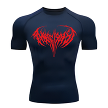 Camiseta Curta Compressão Proteção UV Cyber Tribal Narcissist Frente