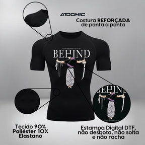 Camiseta Compressão Uv Manga Curta Cyber Tribal Kuromi Hello Kitty Rash Guard