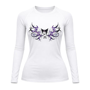 Camiseta Compressão Uv Manga Longa Cyber Tribal Kuromi Hello Kitty Rash Guard