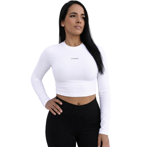 Cropped Térmico Manga Longa Feminino Com Proteção Solar UV 50+