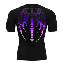 Camiseta Curta Compressão Proteção UV Cyber Tribal Bones Wings Asas 01