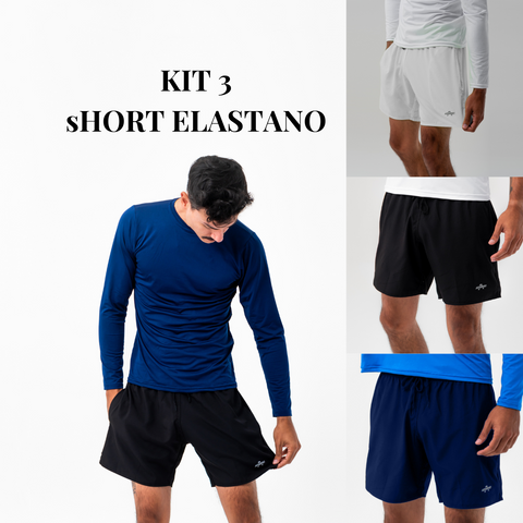 Kit 3 Bermuda Shorts Elastano Premium Treino