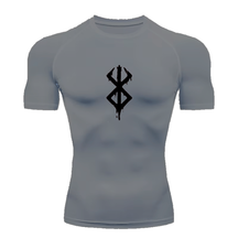 Camisa Compressão Proteção Uv 50+ Estampada Tecido Gelado Segunda Pele Manga Curta Símbolo Berserk