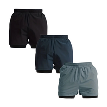 Kit 3 Bermuda 2 em 1 Com Short Interno Térmico Masculino