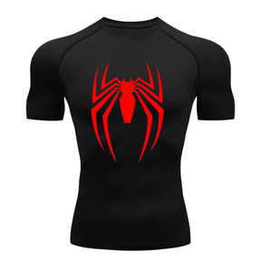 Camisa Compressão Proteção Uv 50+ Estampada Tecido Gelado Segunda Pele Manga Curta Aranha Venom