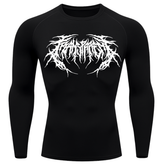 Camiseta Longa Compressão Proteção UV Cyber Tribal Frente