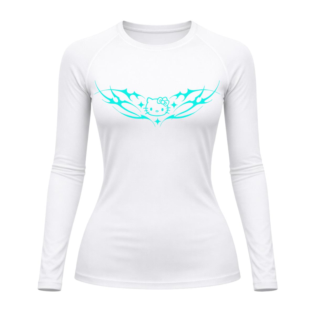 Camiseta Compressão Uv Manga Longa Cyber Tribal Angel Hello Kitty Rash Guard