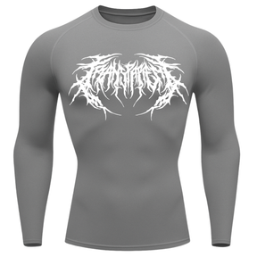 Camiseta Longa Compressão Proteção UV Cyber Tribal Frente