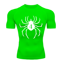 Camisa Compressão Proteção Uv 50+ Estampada Tecido Gelado Segunda Pele Manga Curta Aranha Hisoka Rash Guard
