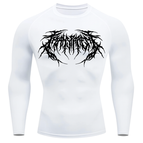 Camiseta Longa Compressão Proteção UV Cyber Tribal Frente