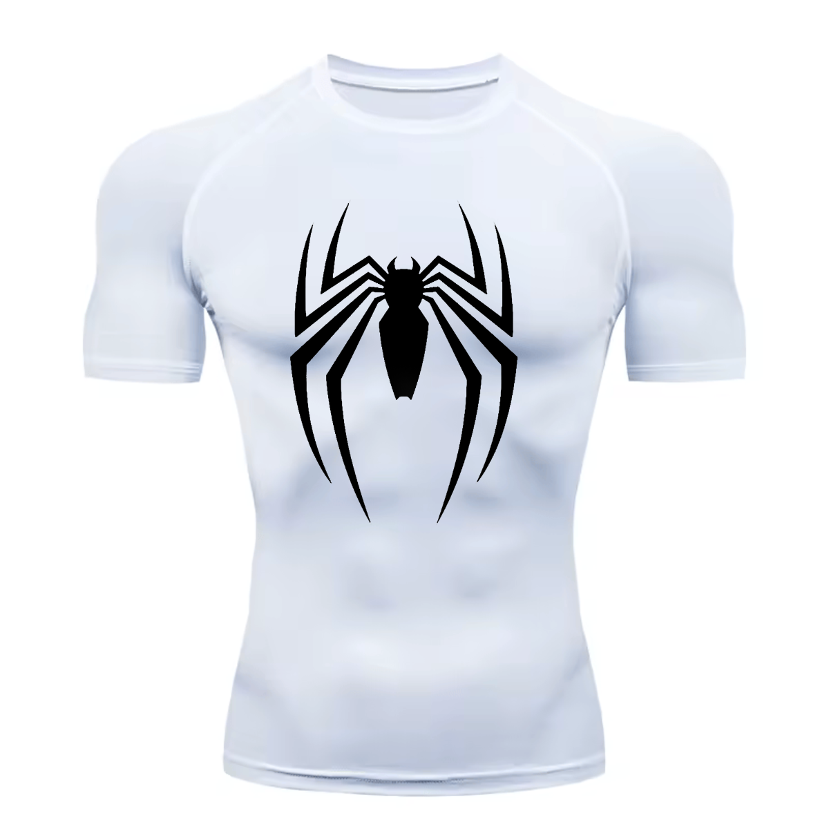 Camisa Compressão Proteção Uv 50+ Estampada Tecido Gelado Segunda Pele Manga Curta Aranha Venom