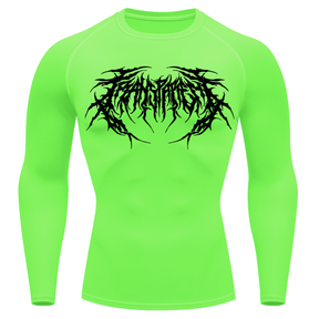 Camiseta Longa Compressão Proteção UV Cyber Tribal Frente