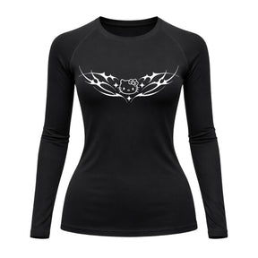Camiseta Compressão Uv Manga Longa Cyber Tribal Angel Hello Kitty Rash Guard
