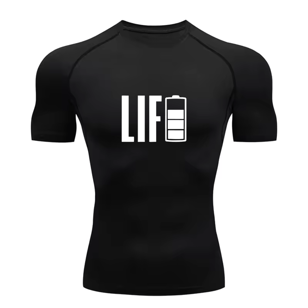 Camisa Compressão Proteção Uv 50+ Estampada Tecido Gelado Segunda Pele Manga Curta Life Carregando As Energias Academia