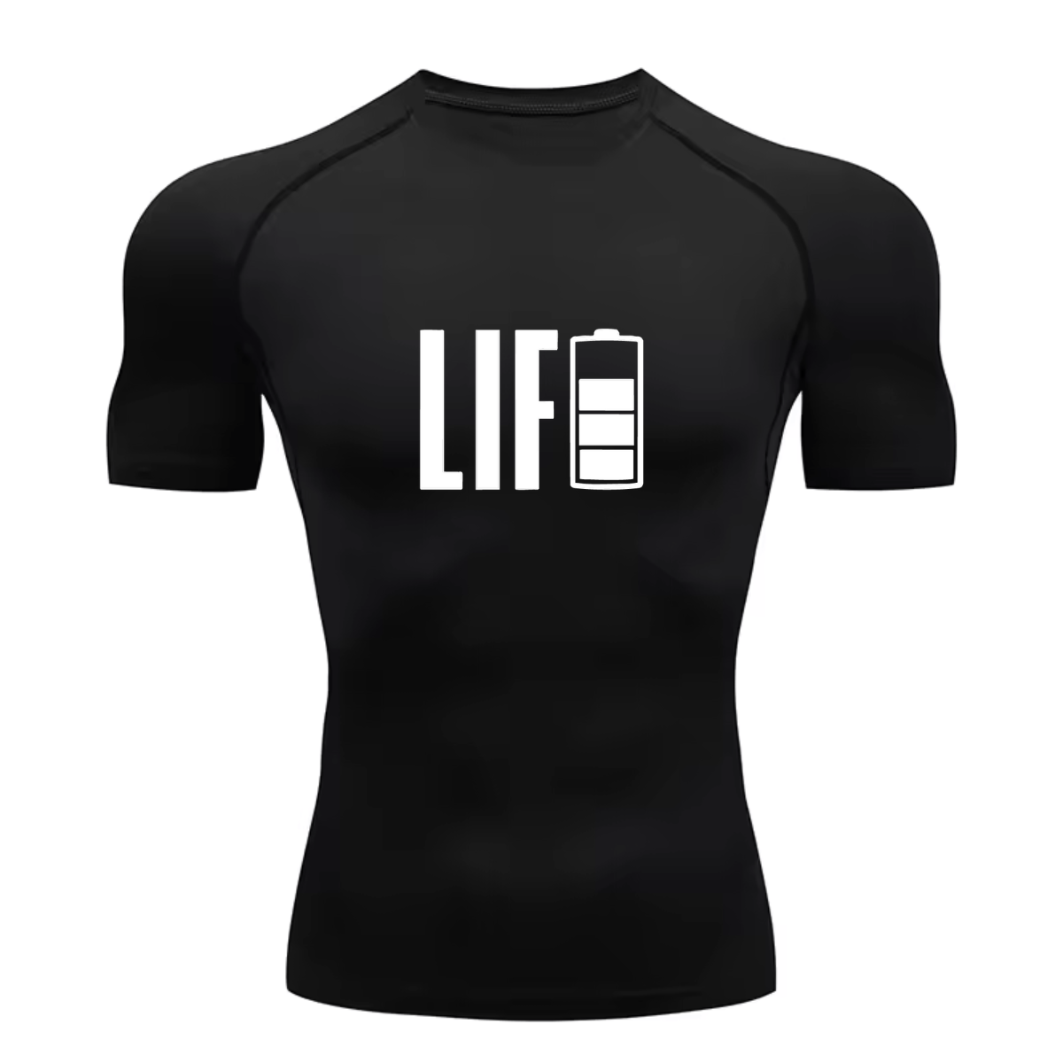 Camiseta Curta Compressão Proteção UV Life Carregando As Energias