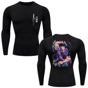 Camiseta Compressão Proteção Uv 50+ Manga Longa Jujutsu Kaisen Toji Zenin Behind Rash Guard