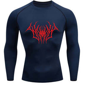 Camiseta Compressão Proteção Uv Estampada Na Frente Tecido Gelado Segunda Pele Manga Longa Cyber Tribal Draion