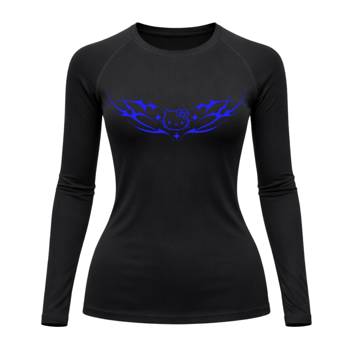 Camiseta Compressão Uv Manga Longa Cyber Tribal Angel Hello Kitty Rash Guard