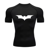 Camisa Compressão Proteção Uv 50+ Estampada Tecido Gelado Segunda Pele Manga Curta Símbolo Batman