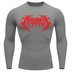 Camiseta Longa Compressão Proteção UV Cyber Tribal Frente