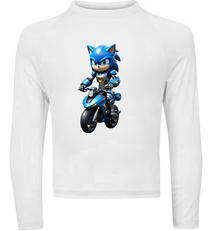 Camiseta Sonic Motoqueiro Radical O Mais Veloz Térmica Juvenil Infantil Proteção Solar Uv 50+ Estampada - 17