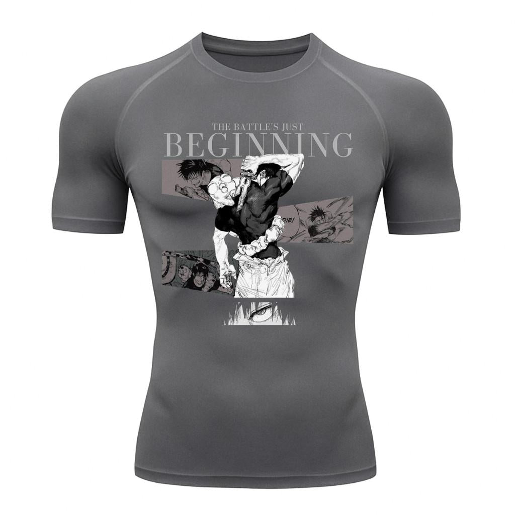 Camiseta Compressão Proteção Uv 50+ Manga Curta Jujutsu Kaisen Toji Zenin Behind Rash Guard