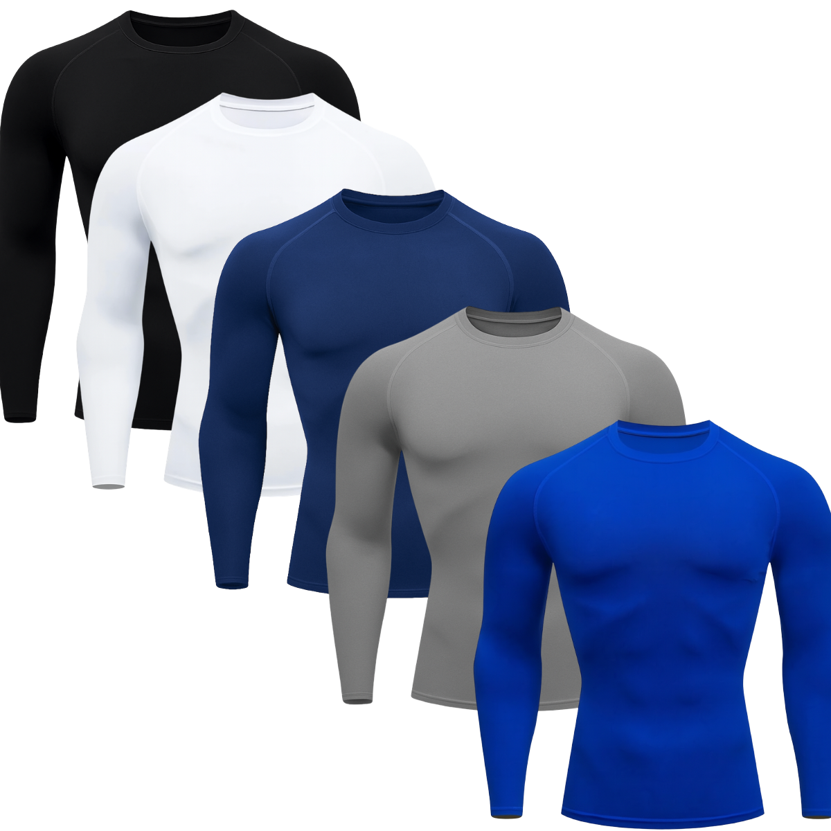 Kit 5 Camisetas Térmicas Manga Longa Proteção Uv 50+ Segunda Pele Várias Cores