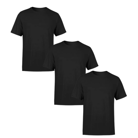 Kit 3 Camiseta Básica - 3 Preto
