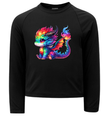 Camiseta Dragão Colorido Fofo Térmica Juvenil Infantil Proteção Solar Uv 50+ Estampada - 19