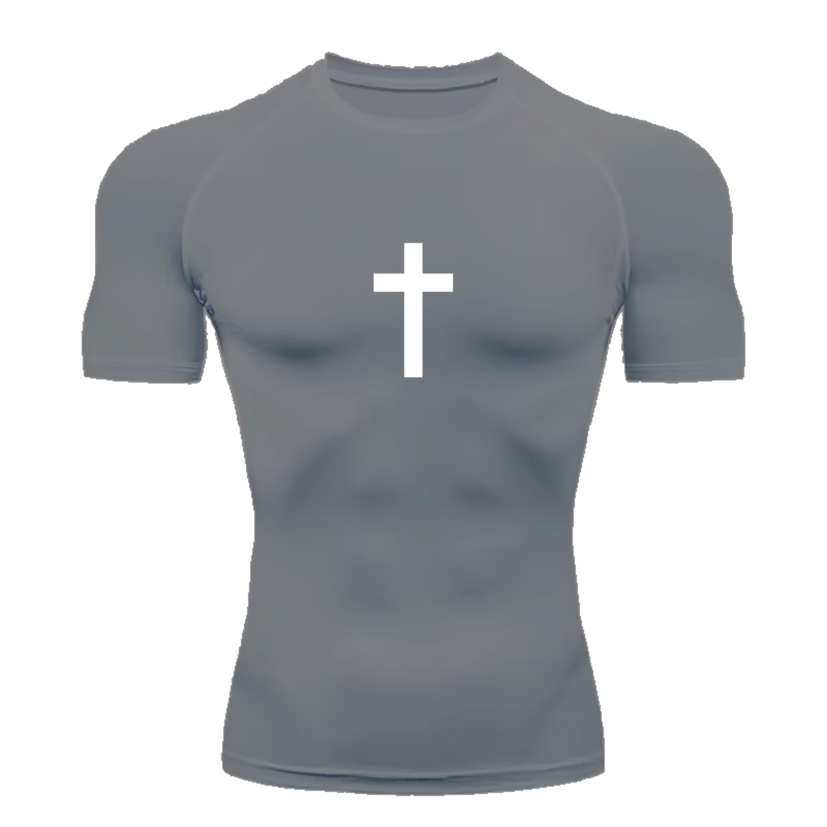 Camisa Compressão Proteção Uv 50+ Estampada Tecido Gelado Segunda Pele Manga Curta Cruz