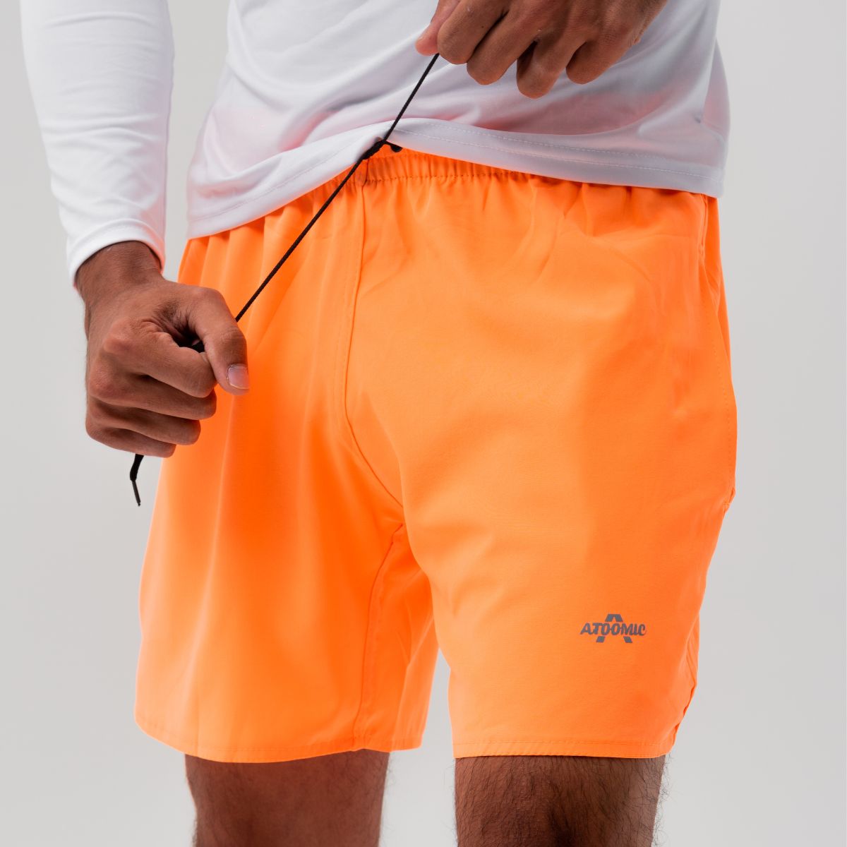 Bermuda Shorts Elastano Premium Mauricinho Treino - Laranja Neon