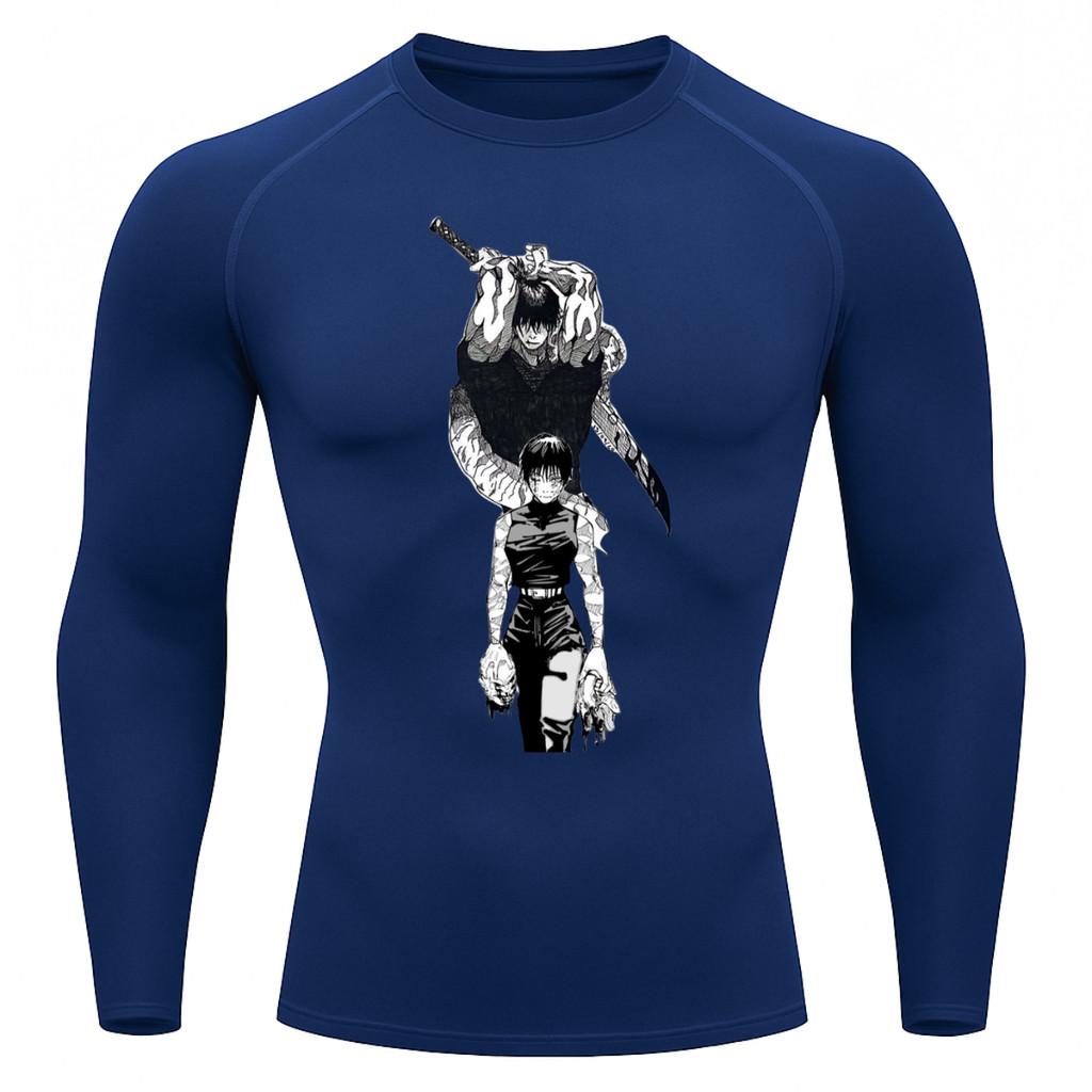 Camiseta Compressão Proteção Uv 50+ Manga Longa Jujutsu Kaisen Toji Zenin Behind Rash Guard