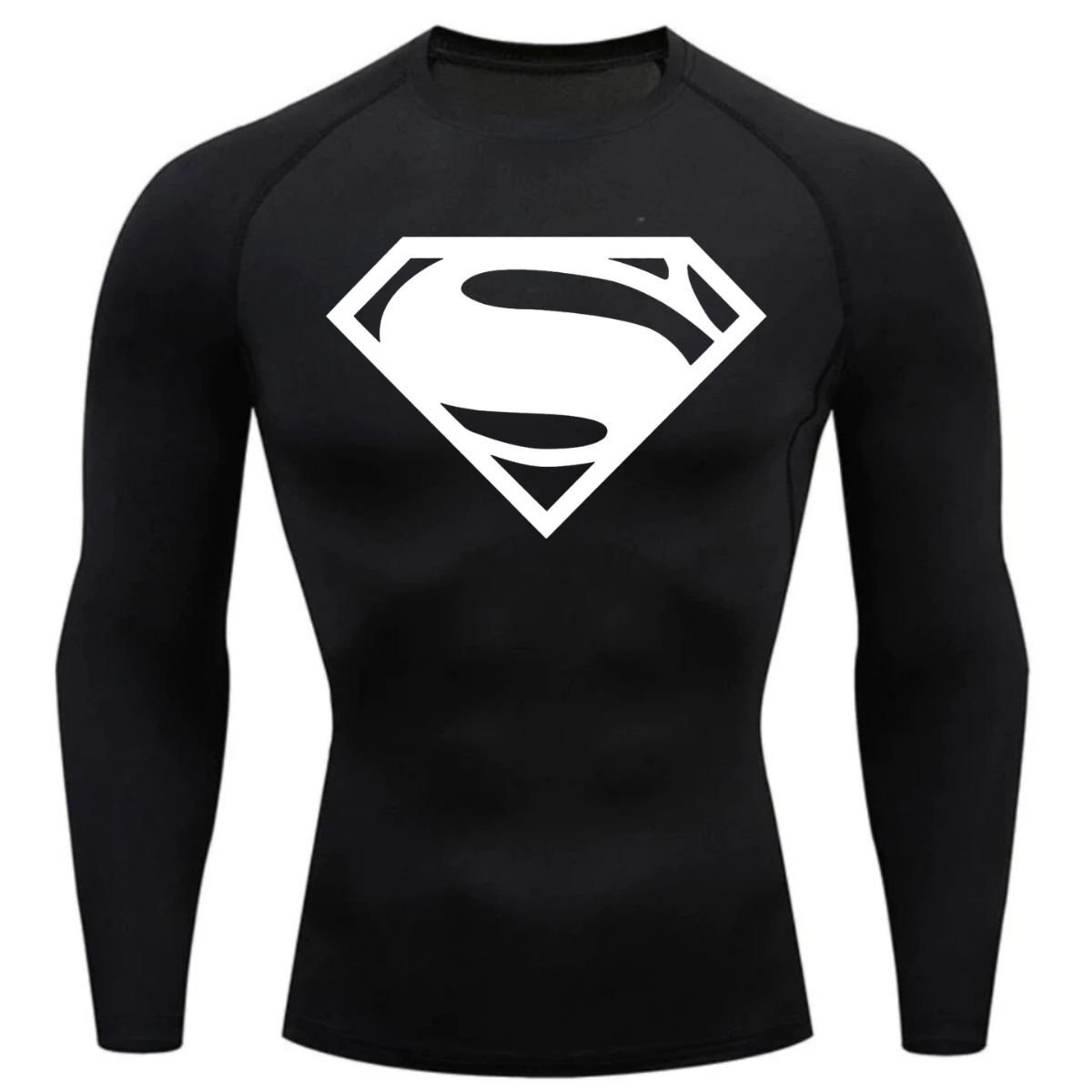 Camisa Compressão Proteção Uv 50+ Estampada Tecido Gelado Segunda Pele Manga Longa Símbolo Super Man Super Homem