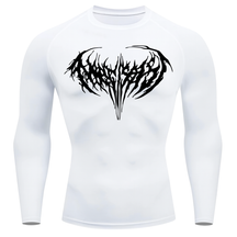 Camiseta Longa Compressão Proteção UV Cyber Tribal Narcissist Rash Guard