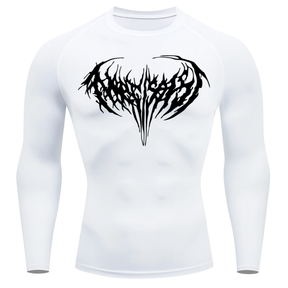Camiseta Longa Compressão Proteção UV Cyber Tribal Narcissist Rash Guard