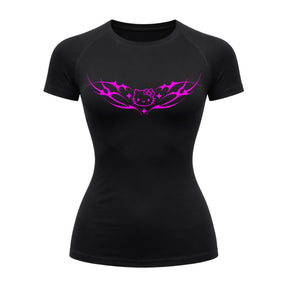 Camiseta Compressão Uv Manga Curta Cyber Tribal Angel Hello Kitty Rash Guard