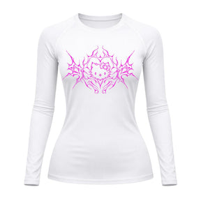 Camiseta Compressão Uv Manga Longa Cyber Tribal Black Heart Hello Kitty Rash Guard