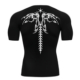 Camiseta Curta Compressão Proteção UV Cyber Tribal Asas 02 Costas