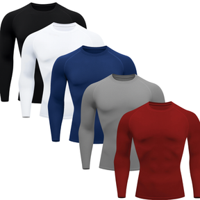 Kit 5 Camisetas Térmicas Manga Longa Proteção Uv 50+ Segunda Pele Várias Cores