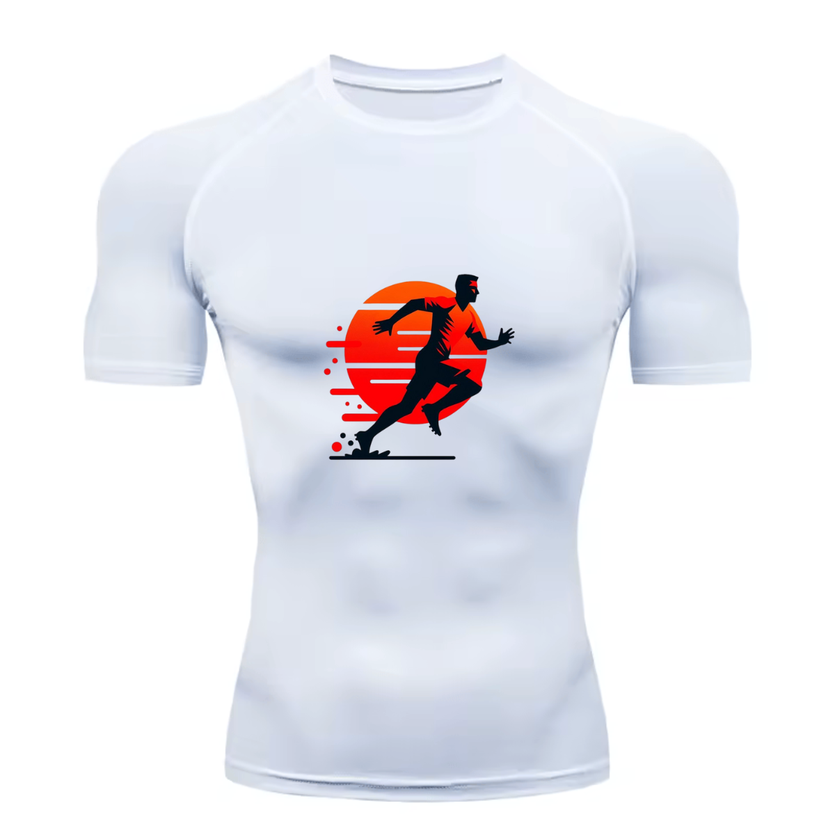 Camiseta Curta Compressão Proteção UV Corrida Run