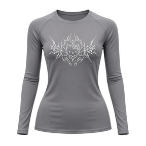 Camiseta Compressão Uv Manga Longa Cyber Tribal Black Heart Hello Kitty Rash Guard