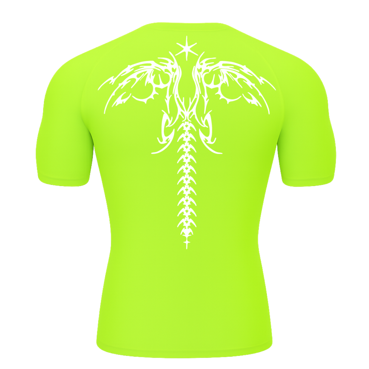 Camiseta Curta Compressão Proteção UV Cyber Tribal Asas 02 Costas