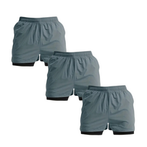 Kit 3 Bermuda 2 em 1 Com Short Interno Térmico Masculino