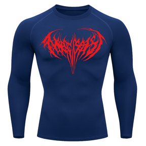 Camiseta Longa Compressão Proteção UV Cyber Tribal Narcissist Rash Guard