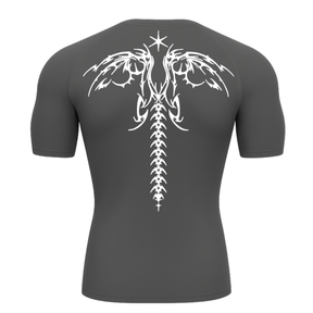 Camiseta Curta Compressão Proteção UV Cyber Tribal Asas 02 Costas