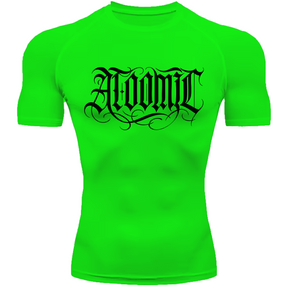 Camiseta Compressão Térmica Proteção UV +50 Manga Curta Lettering Tattoo Atoomic Gótico