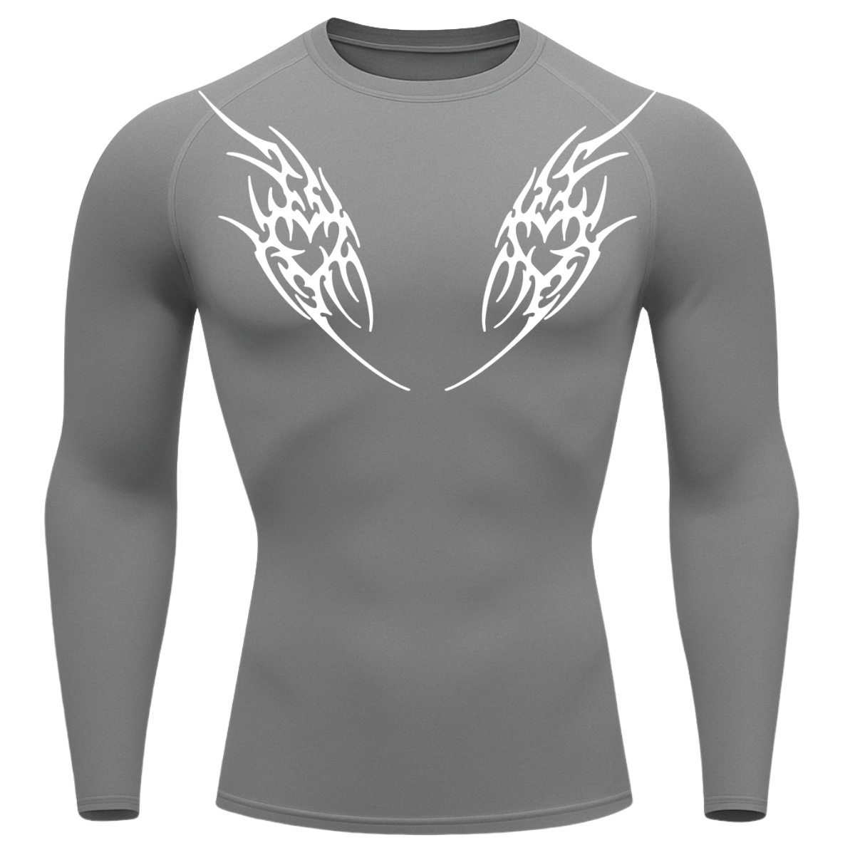 Camiseta Longa Compressão Proteção UV Cyber Tribal Dois Corações Rash Guard