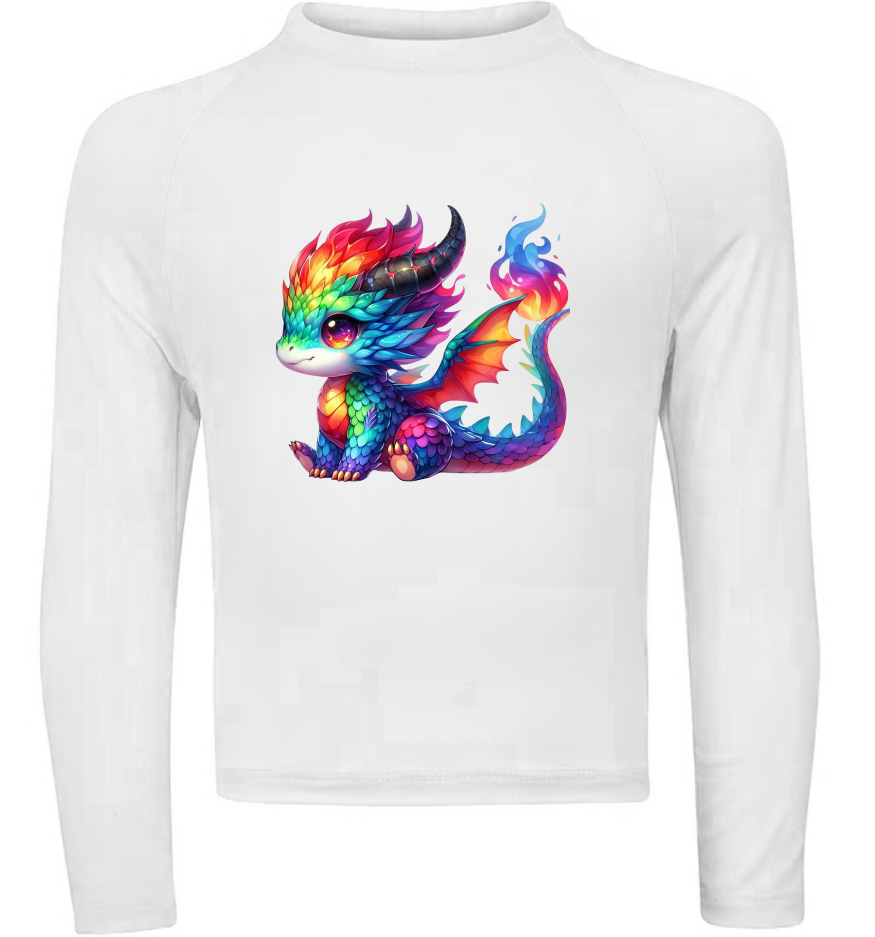 Camiseta Dragão Colorido Fofo Térmica Juvenil Infantil Proteção Solar Uv 50+ Estampada - 19