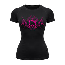Camiseta Compressão Uv Manga Curta Cyber Tribal Black Heart Hello Kitty Rash Guard