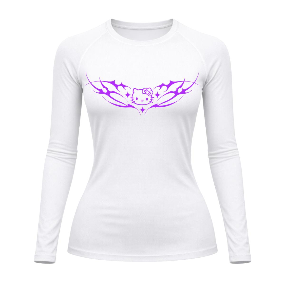 Camiseta Compressão Uv Manga Longa Cyber Tribal Angel Hello Kitty Rash Guard